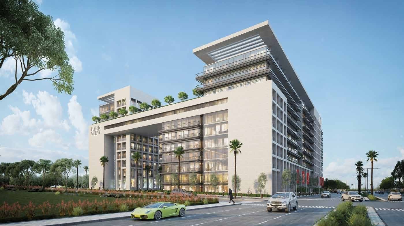 Aerial perspective of Park View highlighting its prime location near Saadiyat Beach and cultural district.