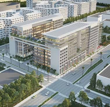 Landscaped gardens and walking paths surrounding Park View creating a serene residential environment.
