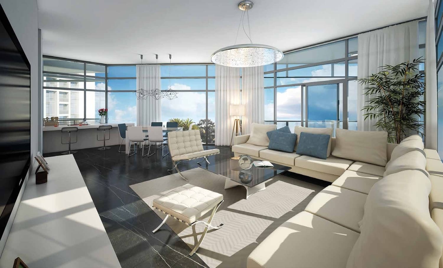 Private balcony with scenic views of Saadiyat Island and surrounding greenery at Park View.