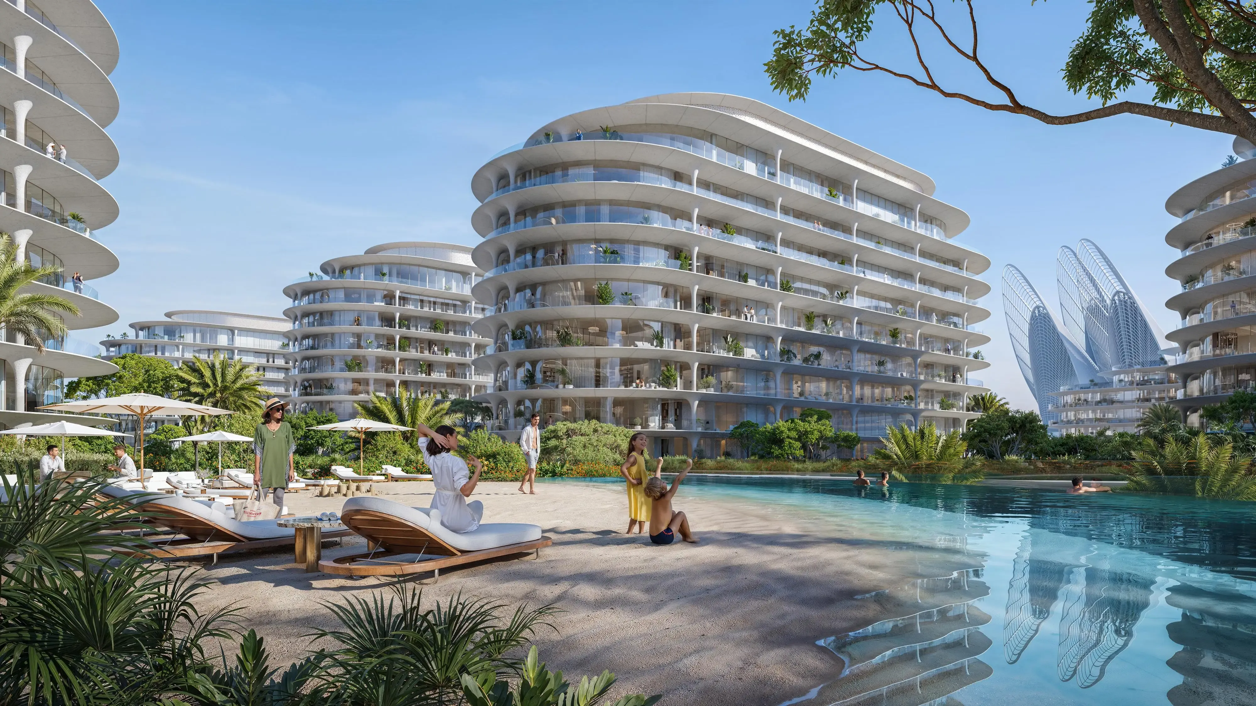 The Row Saadiyat sculptural facade overlooking Cultural District