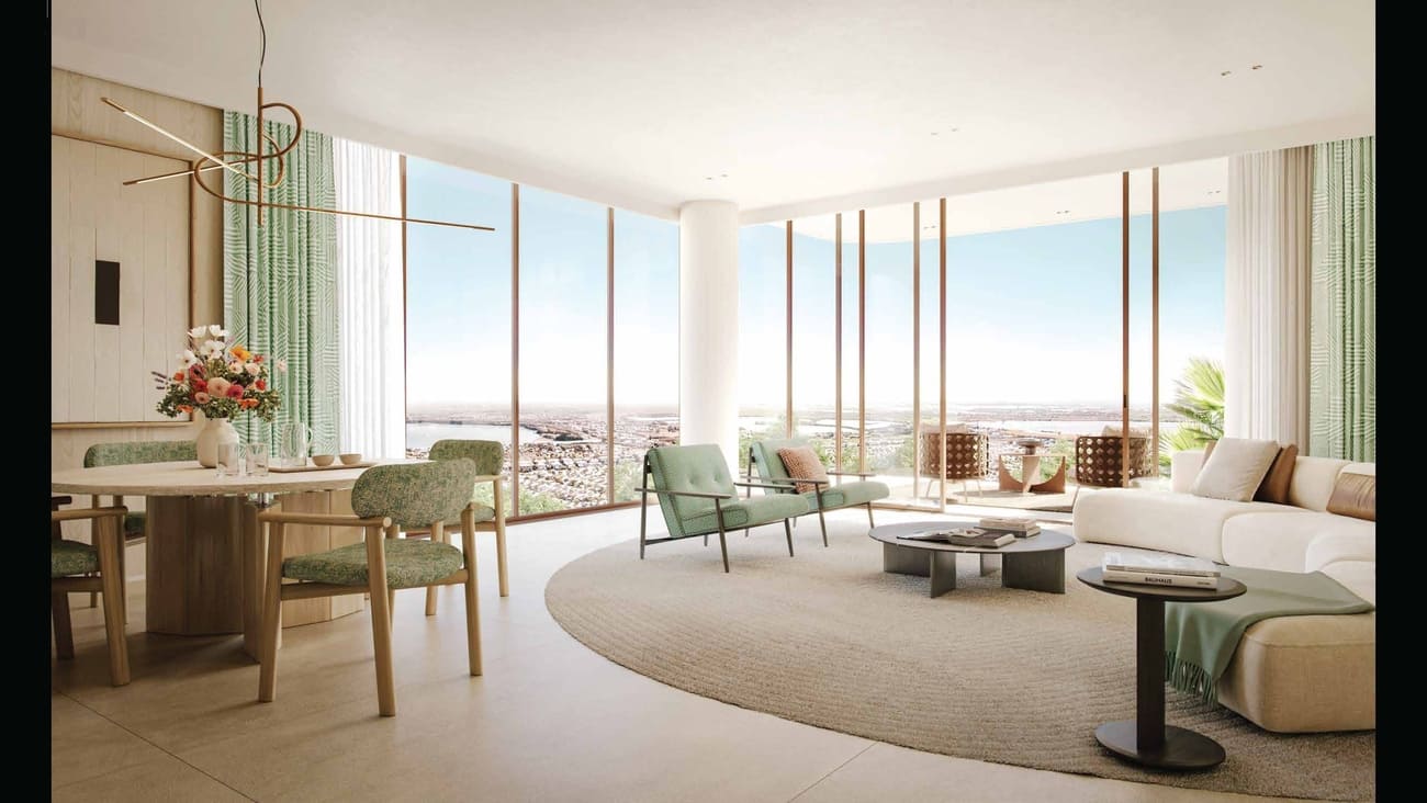 Solea by Taraf spacious living room with contemporary interiors