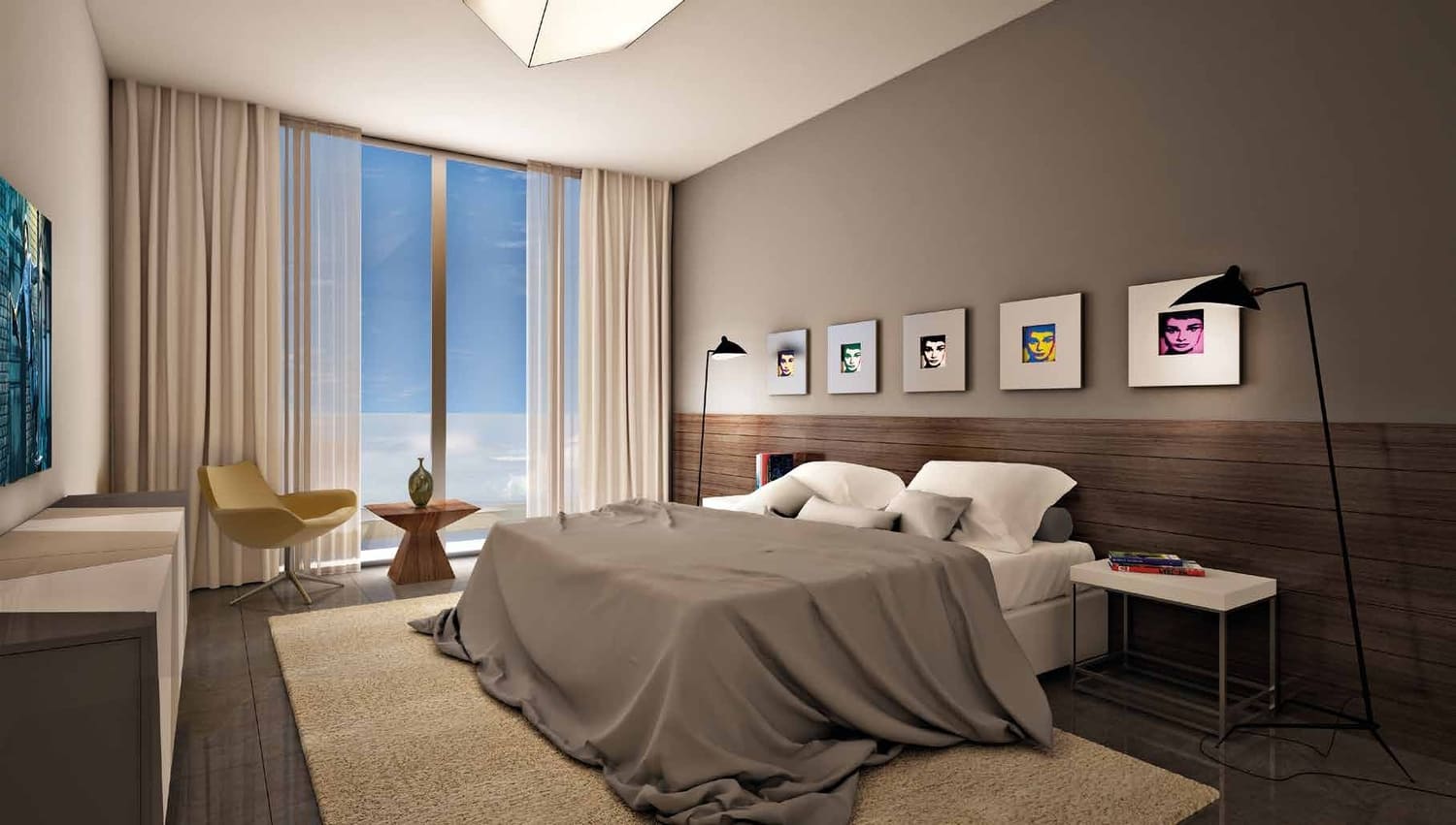 Elegant bedroom with natural light and comfortable design at Park View apartments in Abu Dhabi.